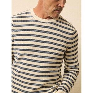 Faherty Sunwashed Crewneck Cotton Sweater Booth Island Stripe NWT XXL 2XL